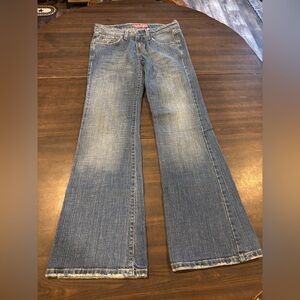 LEVI’S Y2K Vintage Too Superlow 524 Flair Blue Denim Jeans Women’s 5 Medium